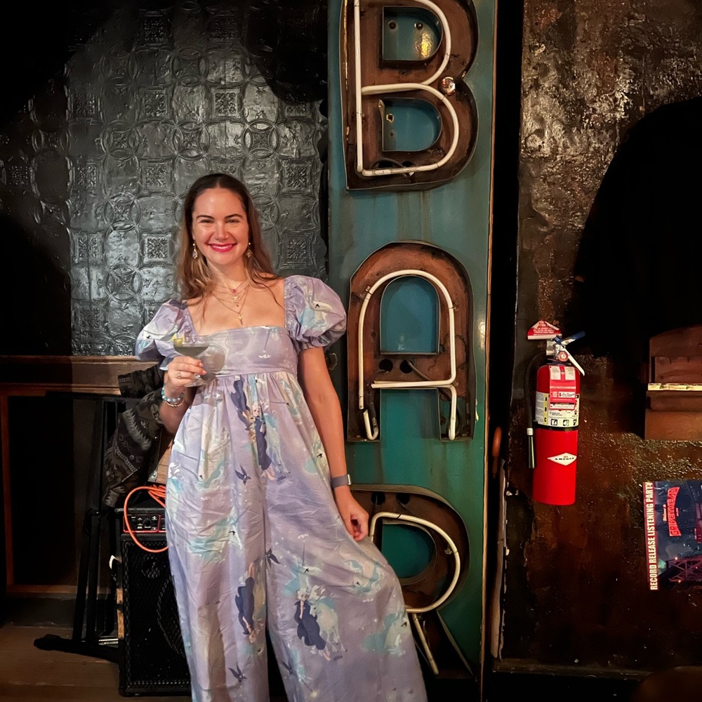 Selfie Lavender last unicorn Puff Sleeve Jumpsuit